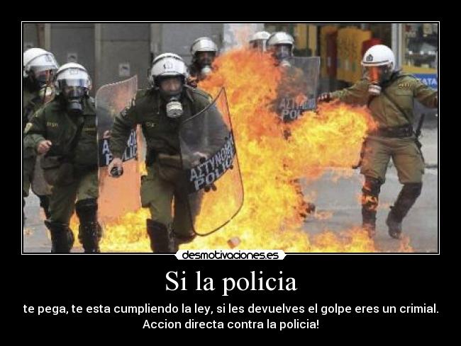 carteles accion directa contra policia kaf desmotivaciones