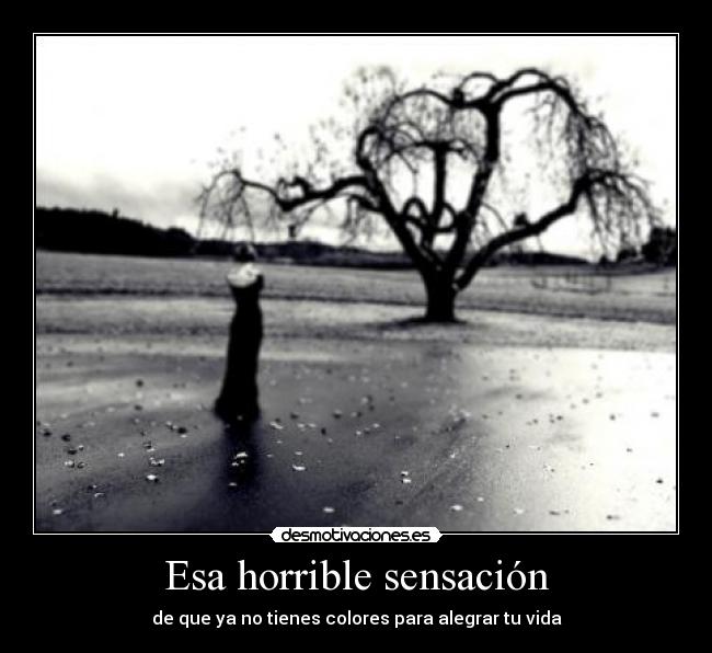 Esa horrible sensación - de que ya no tienes colores para alegrar tu vida