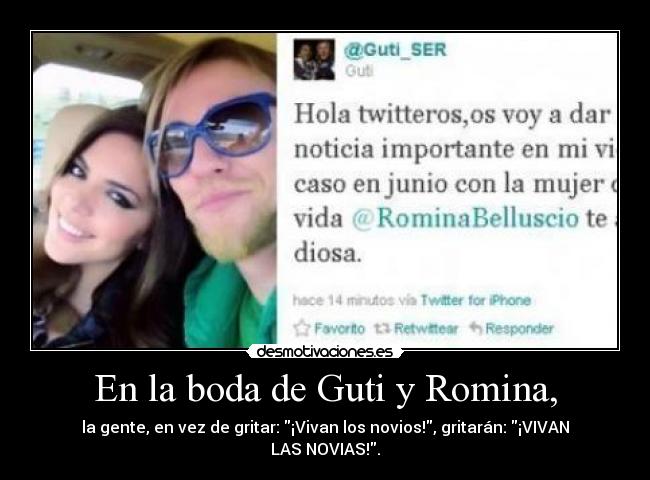 En la boda de Guti y Romina, -