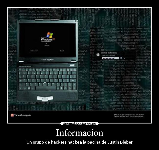 Informacion - Un grupo de hackers hackea la pagina de Justin Bieber