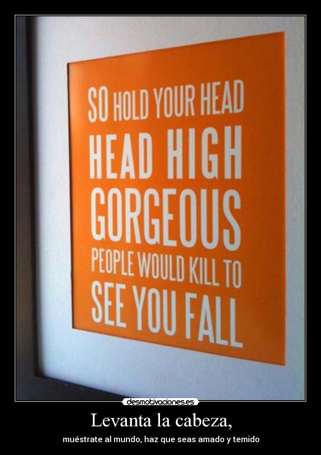 Levanta la cabeza, -