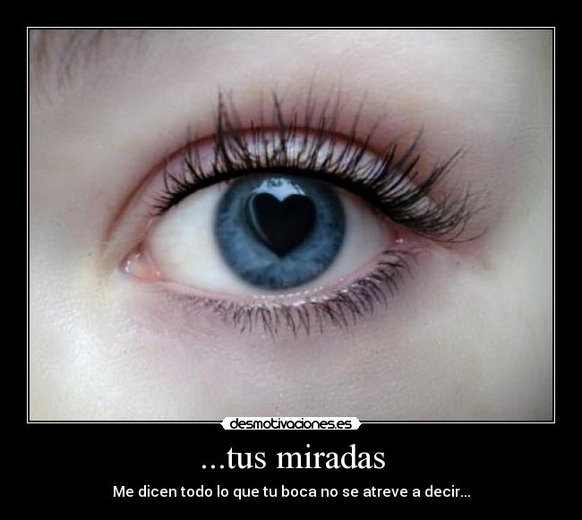 ...tus miradas - Me dicen todo lo que tu boca no se atreve a decir...