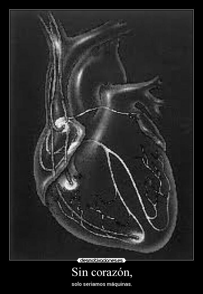 Sin corazón, - solo seriamos máquinas.