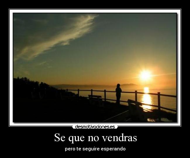 Se que no vendras - pero te seguire esperando