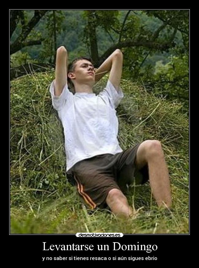Levantarse un Domingo - y no saber si tienes resaca o si aún sigues ebrio