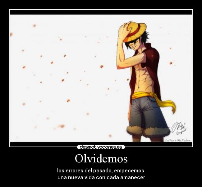 carteles one piece luffy olvidar errores empezar vida nueva desmotivaciones