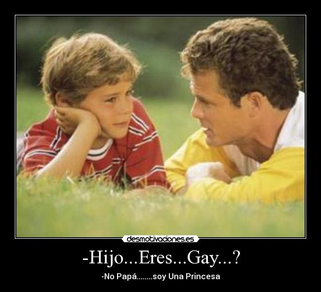 -Hijo...Eres...Gay...? - -No Papá........soy Una Princesa