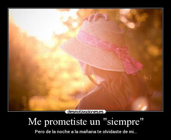 Me prometiste un siempre - Pero de la noche a la mañana te olvidaste de mi...