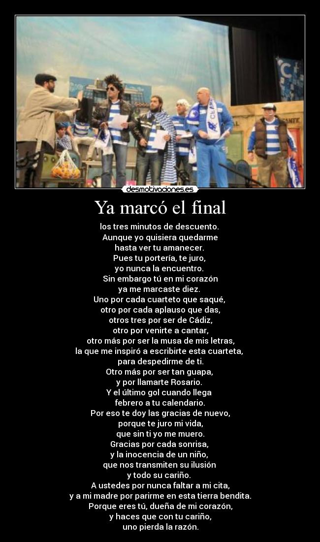Ya marcó el final -