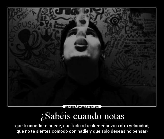 ¿Sabéis cuando notas -