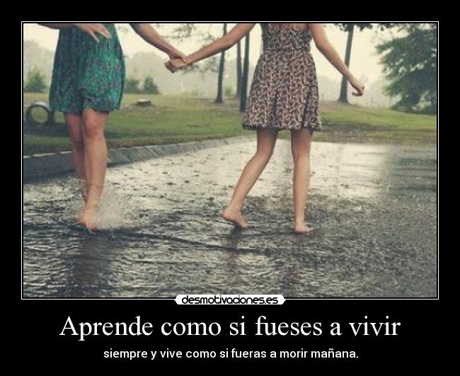 Aprende como si fueses a vivir - siempre y vive como si fueras a morir mañana.