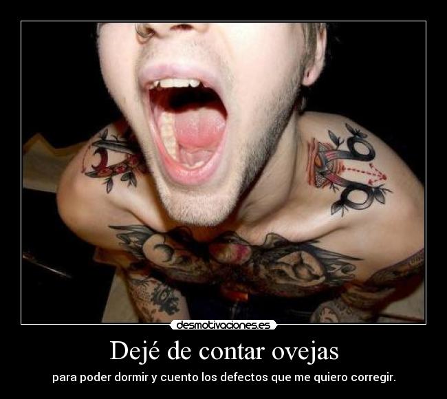 Dejé de contar ovejas - para poder dormir y cuento los defectos que me quiero corregir.