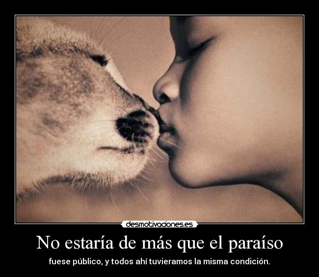 No estaría de más que el paraíso - fuese público, y todos ahí tuvieramos la misma condición.