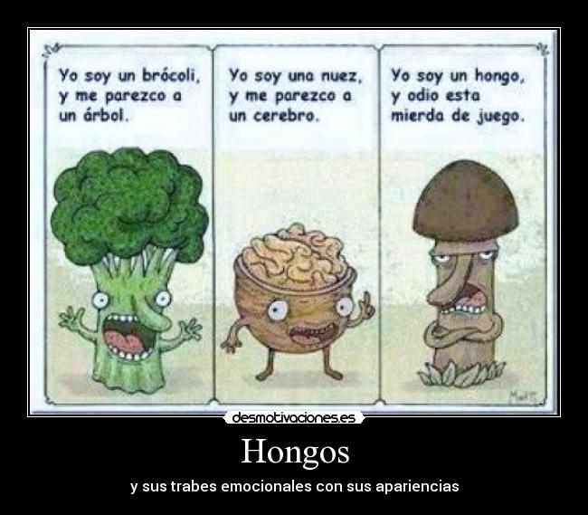 Hongos - y sus trabes emocionales con sus apariencias