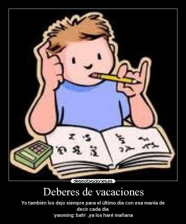 Deberes de vacaciones -