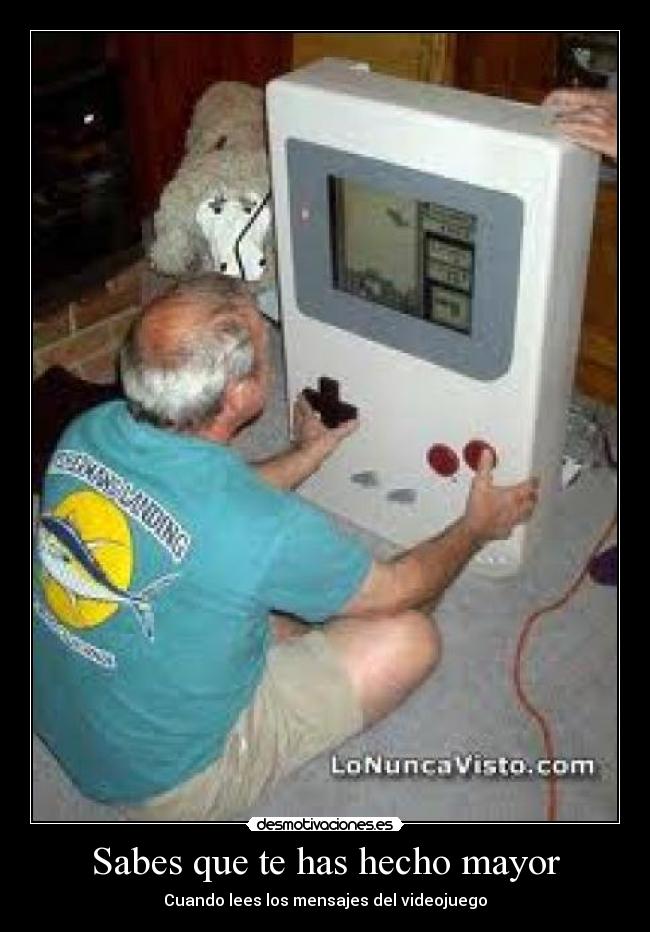 carteles juego mayor gameboy mensajes leer sabescuandotehashechomayor desmotivaciones