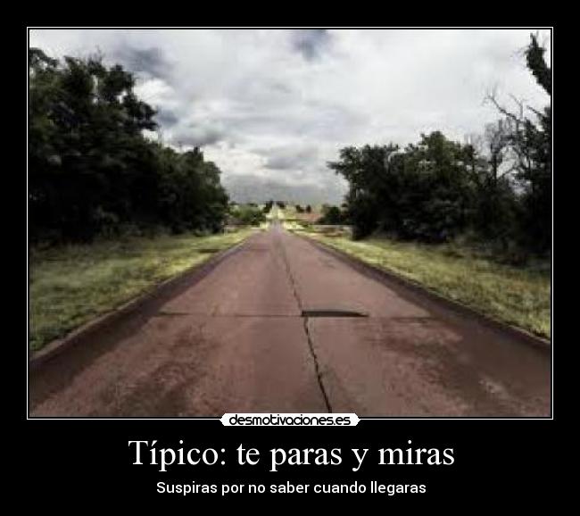 Típico: te paras y miras - Suspiras por no saber cuando llegaras