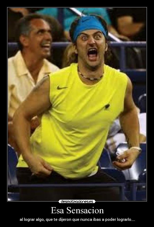 Esa Sensacion - al lograr algo, que te dijeron que nunca ibas a poder lograrlo....