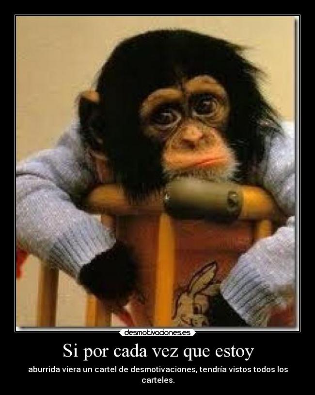 Si por cada vez que estoy - aburrida viera un cartel de desmotivaciones, tendría vistos todos los carteles.