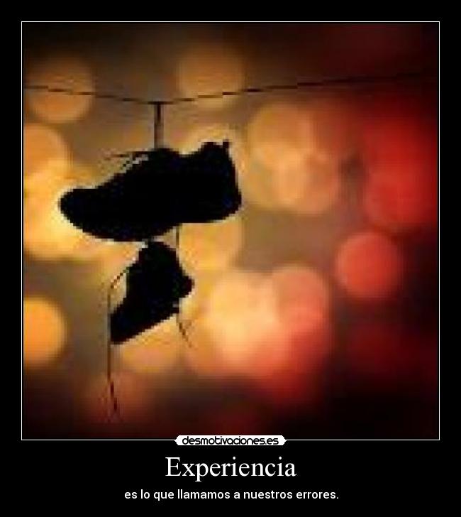 Experiencia - es lo que llamamos a nuestros errores.