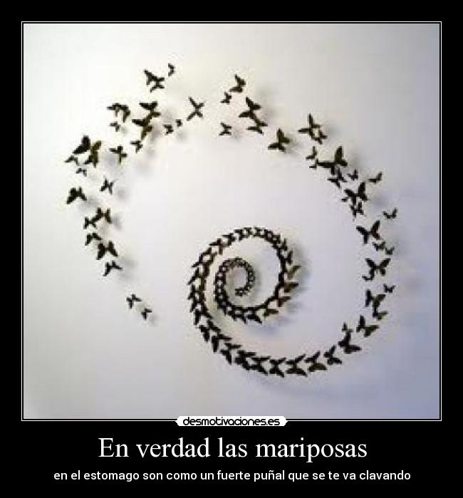 En verdad las mariposas - en el estomago son como un fuerte puñal que se te va clavando