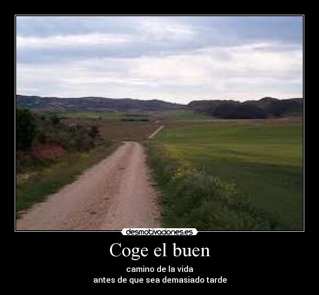 Coge el buen - camino de la vida
antes de que sea demasiado tarde