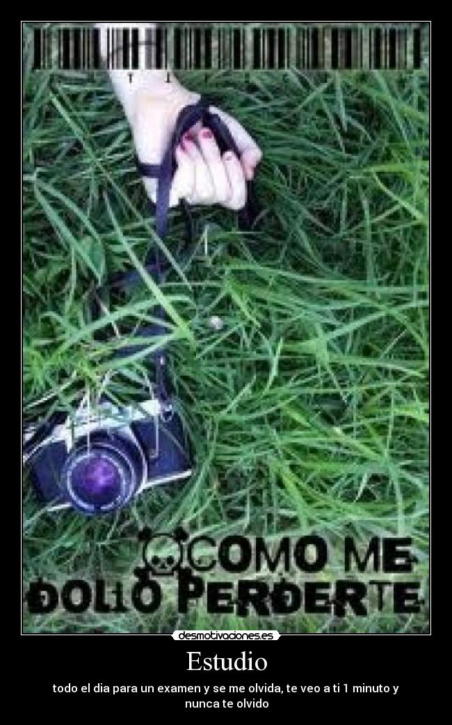 Estudio - todo el dia para un examen y se me olvida, te veo a ti 1 minuto y nunca te olvido