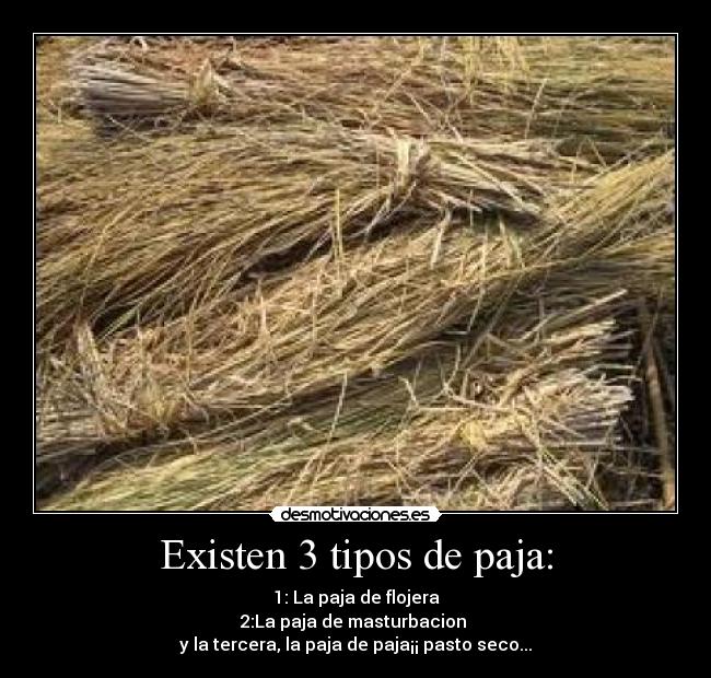 Existen 3 tipos de paja: -