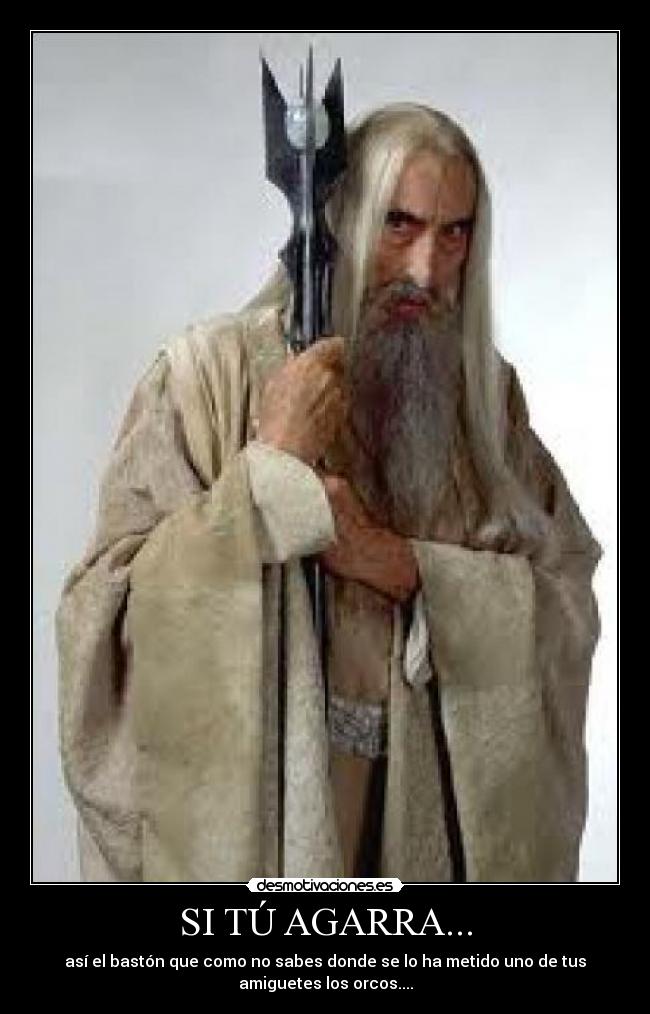 SI TÚ AGARRA... - así el bastón que como no sabes donde se lo ha metido uno de tus
amiguetes los orcos....