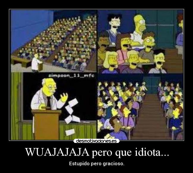 WUAJAJAJA pero que idiota... - Estupido pero gracioso.