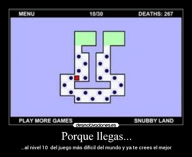 Porque llegas... - ...al nivel 10  del juego más difícil del mundo y ya te crees el mejor