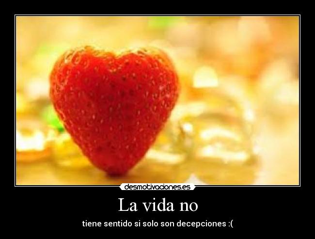 La vida no - tiene sentido si solo son decepciones :(