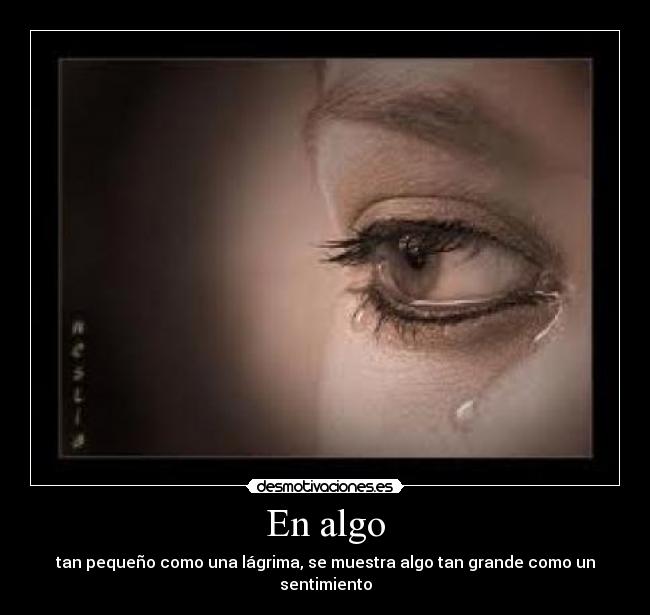 En algo - tan pequeño como una lágrima, se muestra algo tan grande como un sentimiento