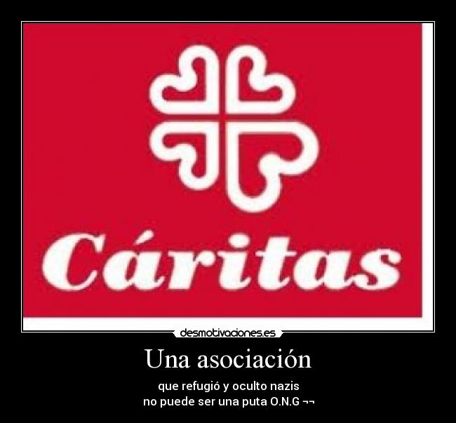 Una asociación - que refugió y oculto nazis
no puede ser una puta O.N.G ¬¬