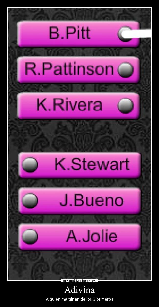 Adivina - A quién marginan de los 3 primeros