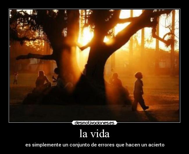 la vida - es simplemente un conjunto de errores que hacen un acierto