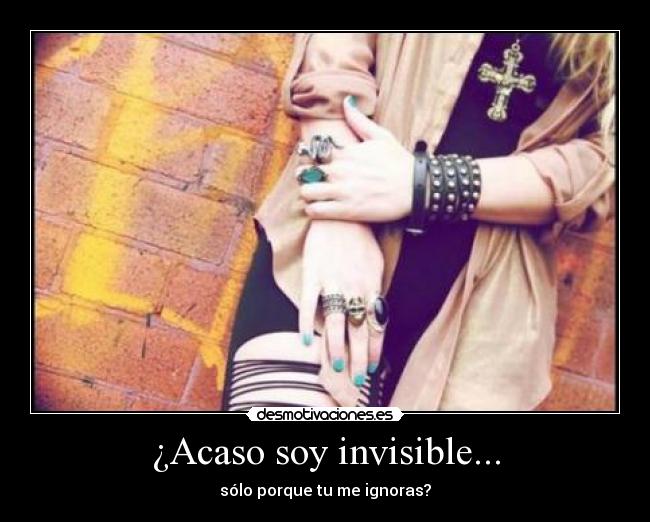 ¿Acaso soy invisible... -