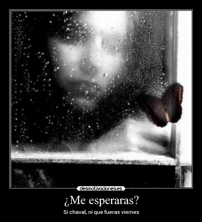 ¿Me esperaras? - Si chaval, ni que fueras viernes