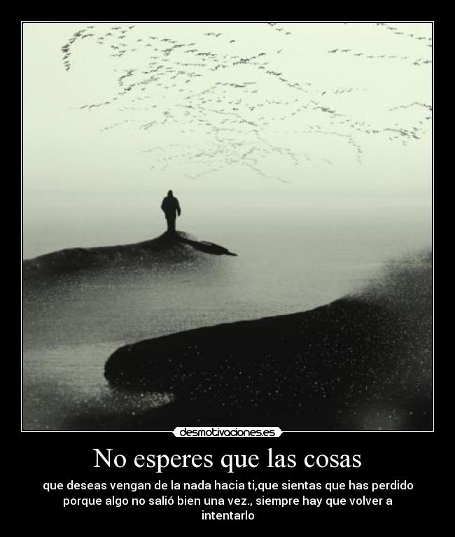 No esperes que las cosas -