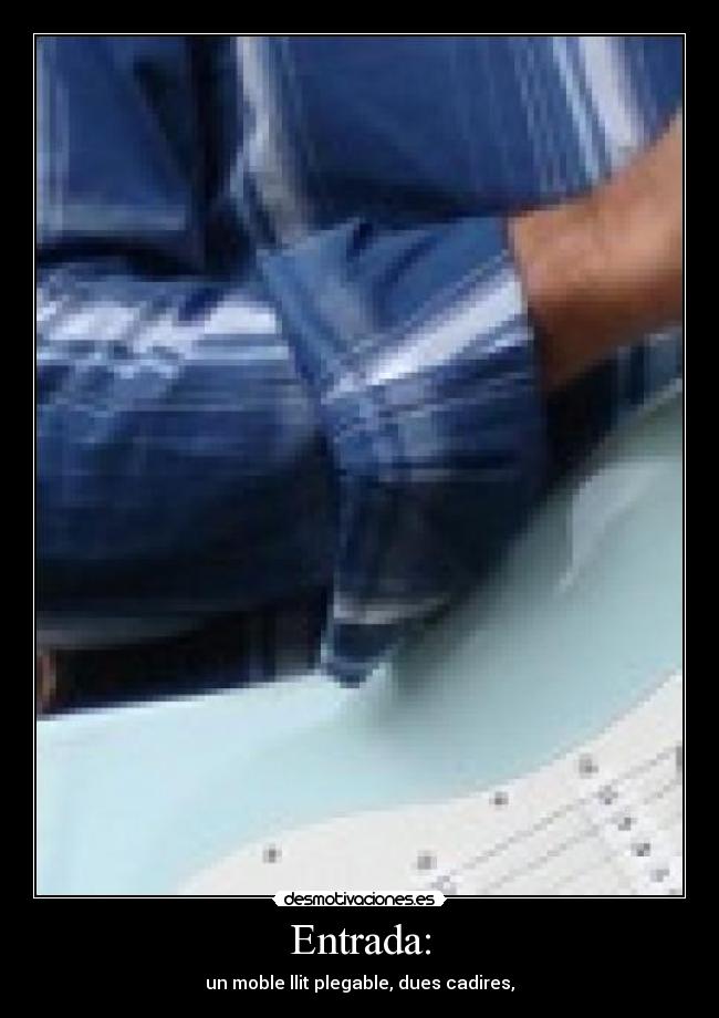 Entrada: - un moble llit plegable, dues cadires,