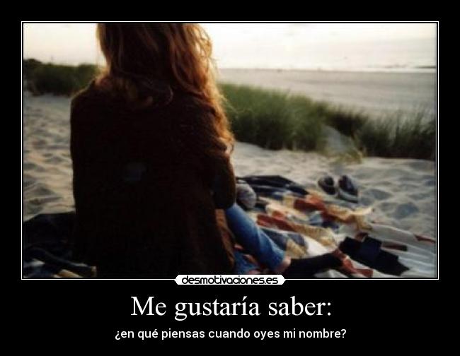 Me gustaría saber: - 