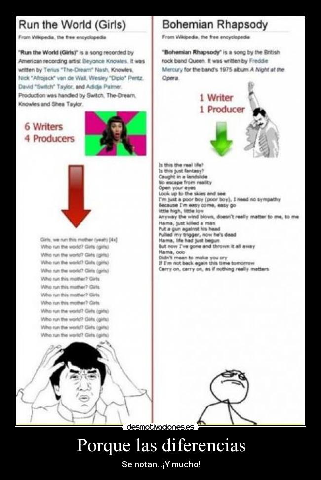 Porque las diferencias - Se notan...¡Y mucho!