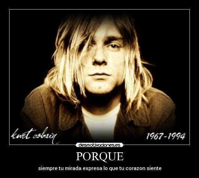 carteles kurt cobain tristesa mirada nirvana adios desmotivaciones