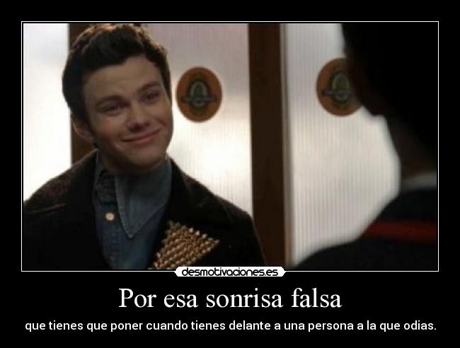 carteles sonrisa glee sonrisa kurt sebastian bla bla bla desmotivaciones