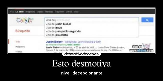 Esto desmotiva - nivel: decepcionante