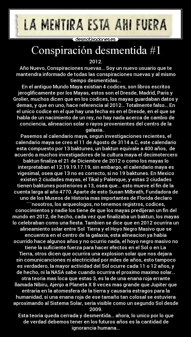 Conspiración desmentida #1 -