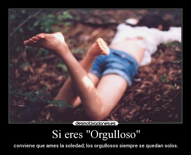 Si eres Orgulloso - conviene que ames la soledad; los orgullosos siempre se quedan solos.