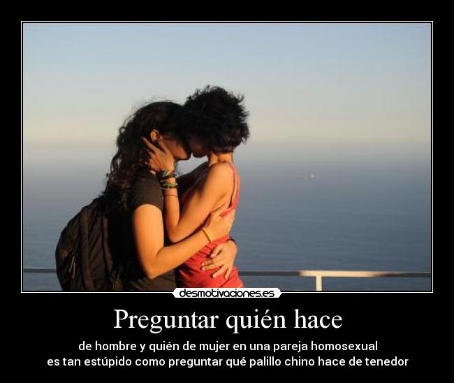 carteles pareja gay chicos chicas tenedores cuchillos desmotivaciones