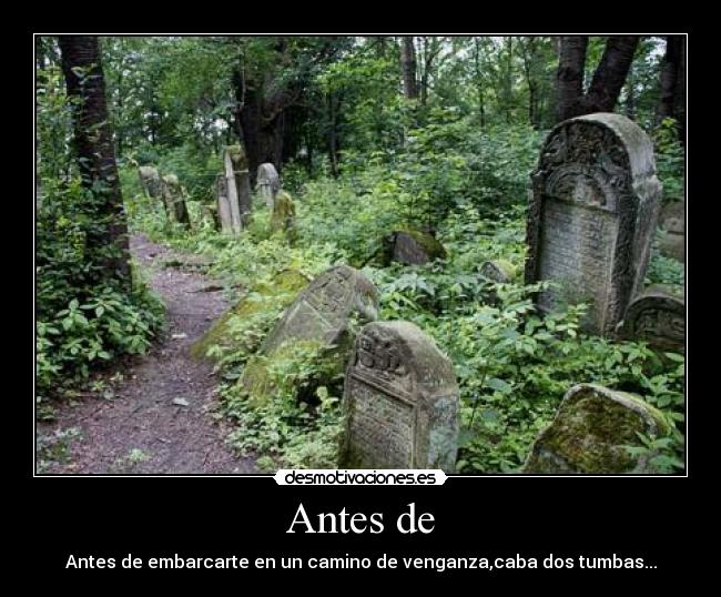 Antes de - Antes de embarcarte en un camino de venganza,caba dos tumbas...