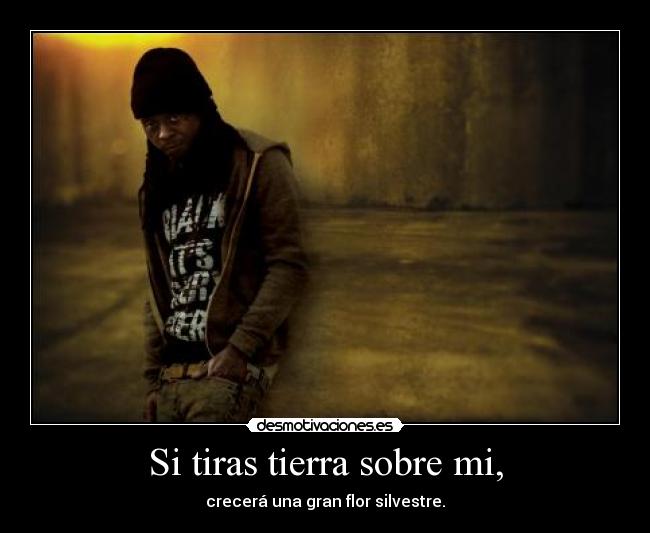 Si tiras tierra sobre mi, -